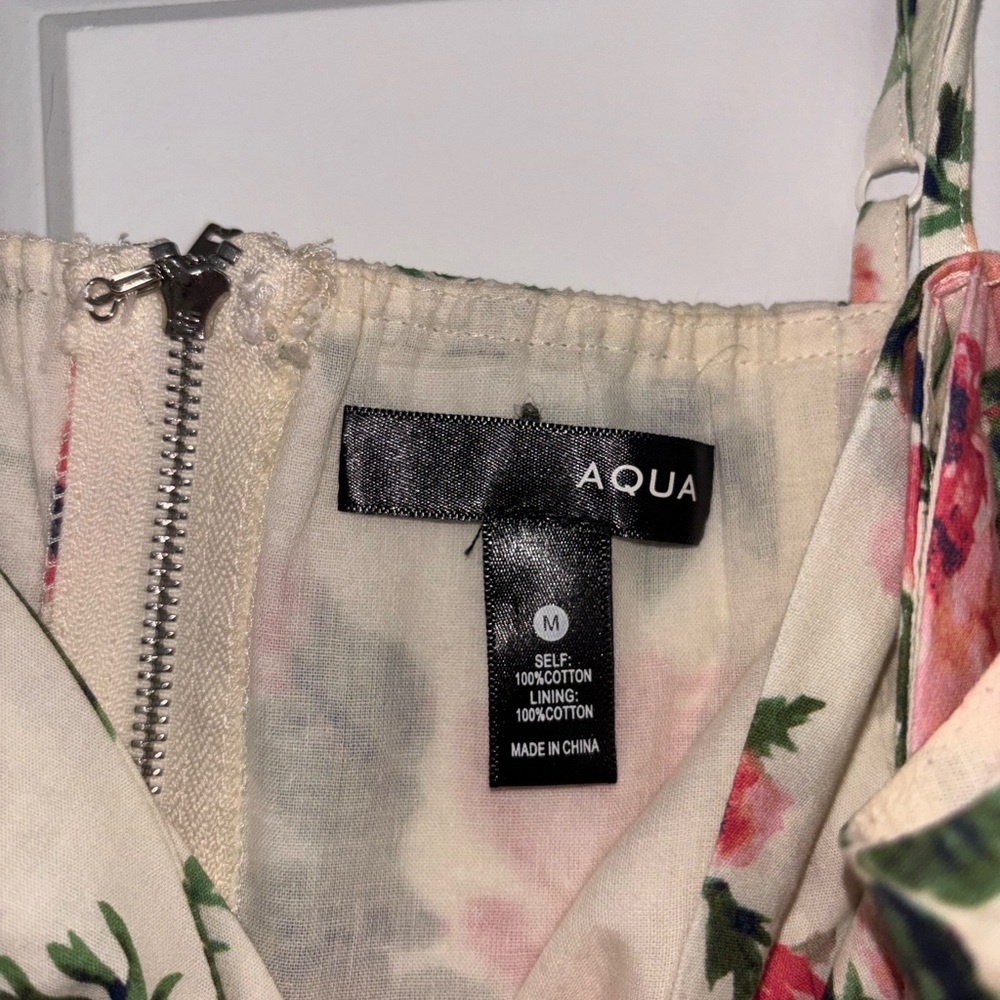 Aqua Cream Floral Crop Top & Skirt Set with Pink Roses - Picture 7 of 9